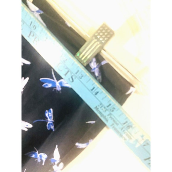 Tyler BOE Dragonfly Print Capri Pants Womens Sz 4 Blue White Pleated Flare Hem - Picture 5 of 12